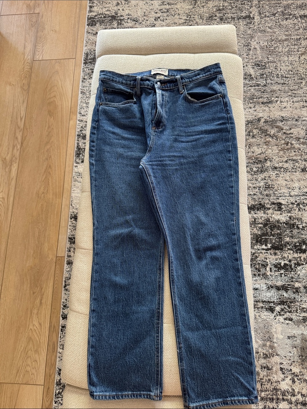 Kirkland Signature Women's Straight-Leg Jeans in Dark Blue Denim
